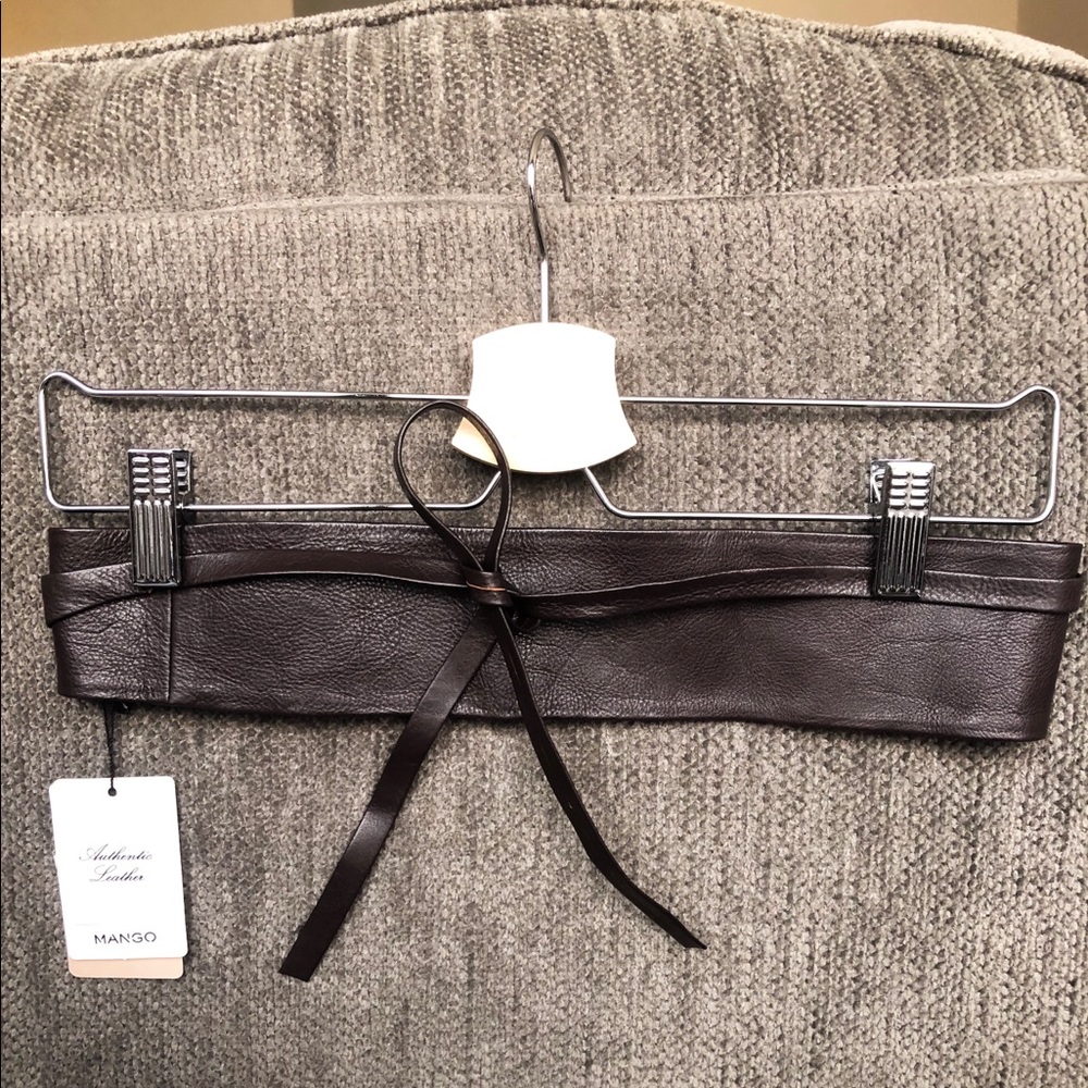 Authentic Leather - Dark Brown Waist Belt - Mango